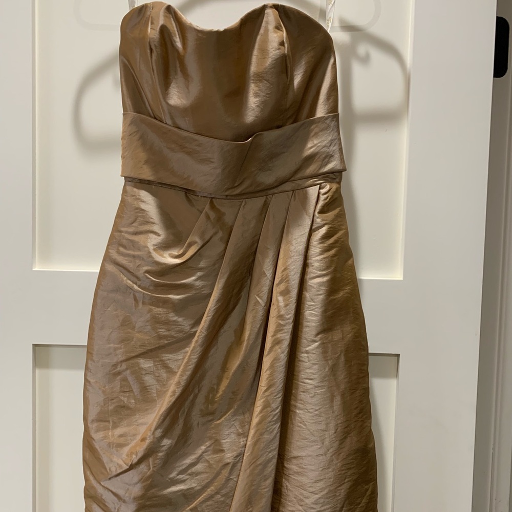 Champagne colored dress-strapless